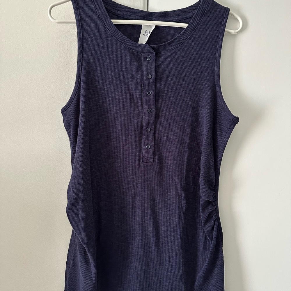 Gap Maternity Rib Henley Tank Top - Navy
